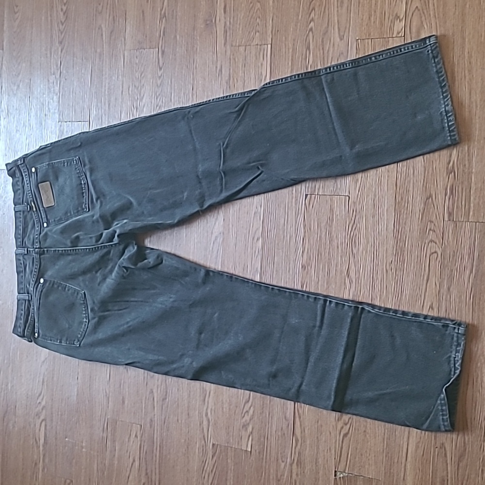 Vintage 90s Wrangler Black Denim Jeans Bootcut Mens Size 36x34 USA MADE - Picture 11 of 16